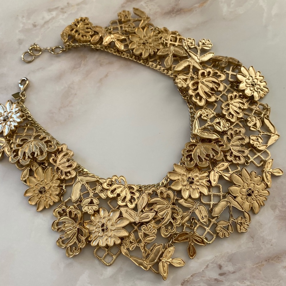 BR Gold Bib Necklace
